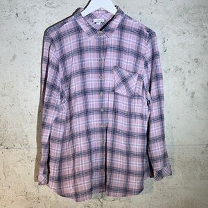 J. Jill Lavender and Navy Plaid Blouse